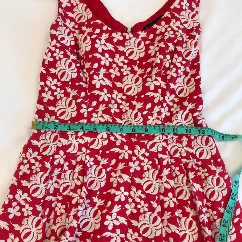 🌺 Betsy Johnson Red Embroidered Flower Dress - Picture 11 of 14